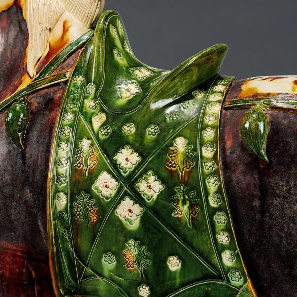 Jade Lotus Pendant Carved Tangsancai Tri-Color